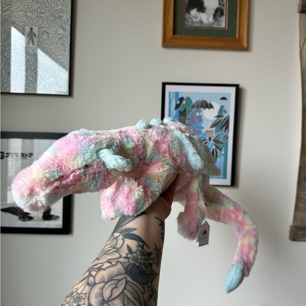 AUTHENTIC Jellycat LARGE LAZULIA DRAGON New BNWT Soft Plush Toy Pink Multi